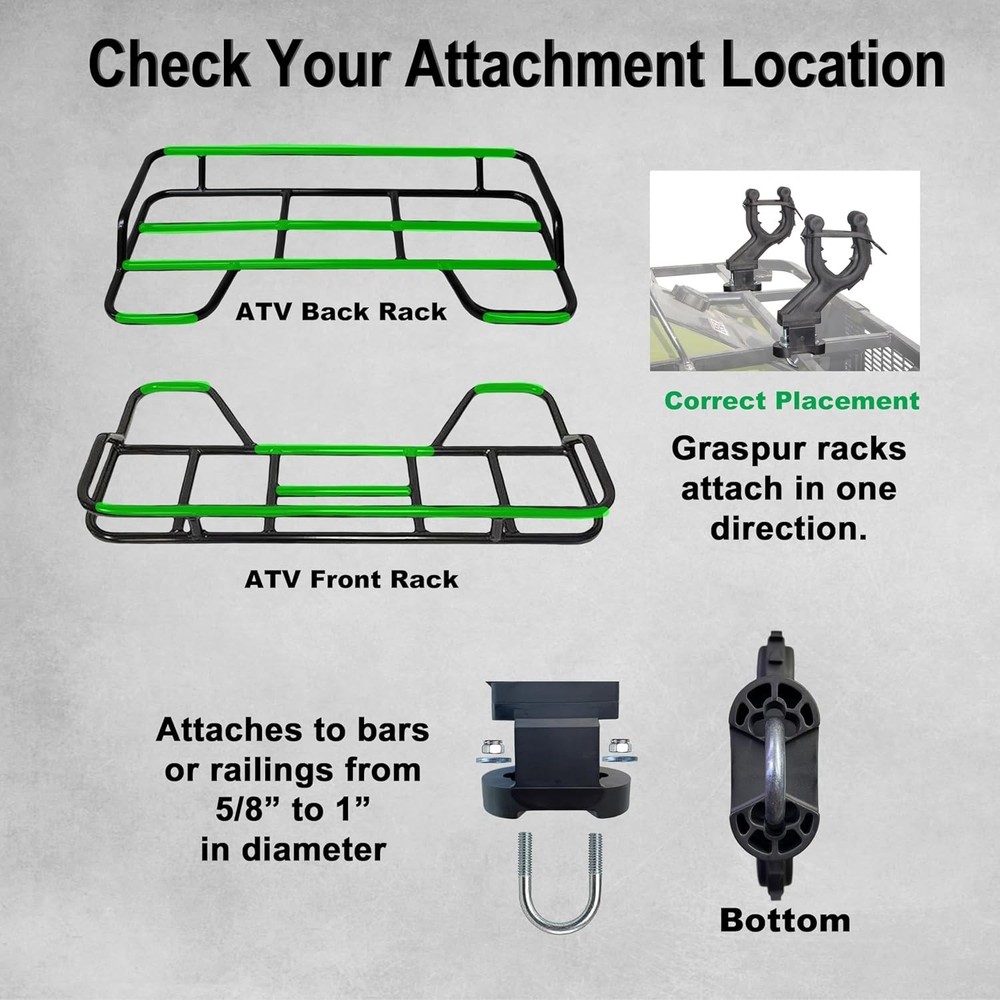 Offset Graspur ATV Gun Rack for Efficient Cargo Space - Lightweight Design