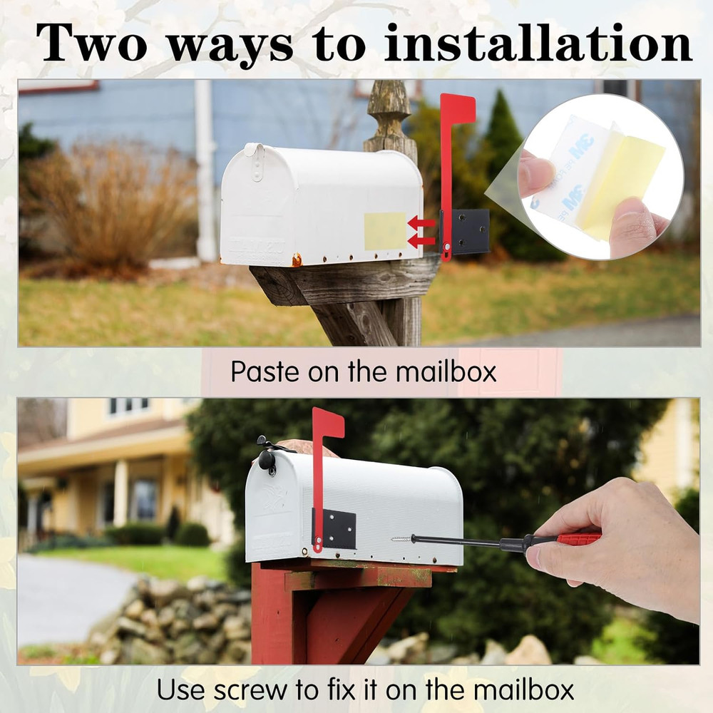 Mailbox Flag Replacement Kit, Galvanized Steel Mailbox Replacement Flag Kit, Too