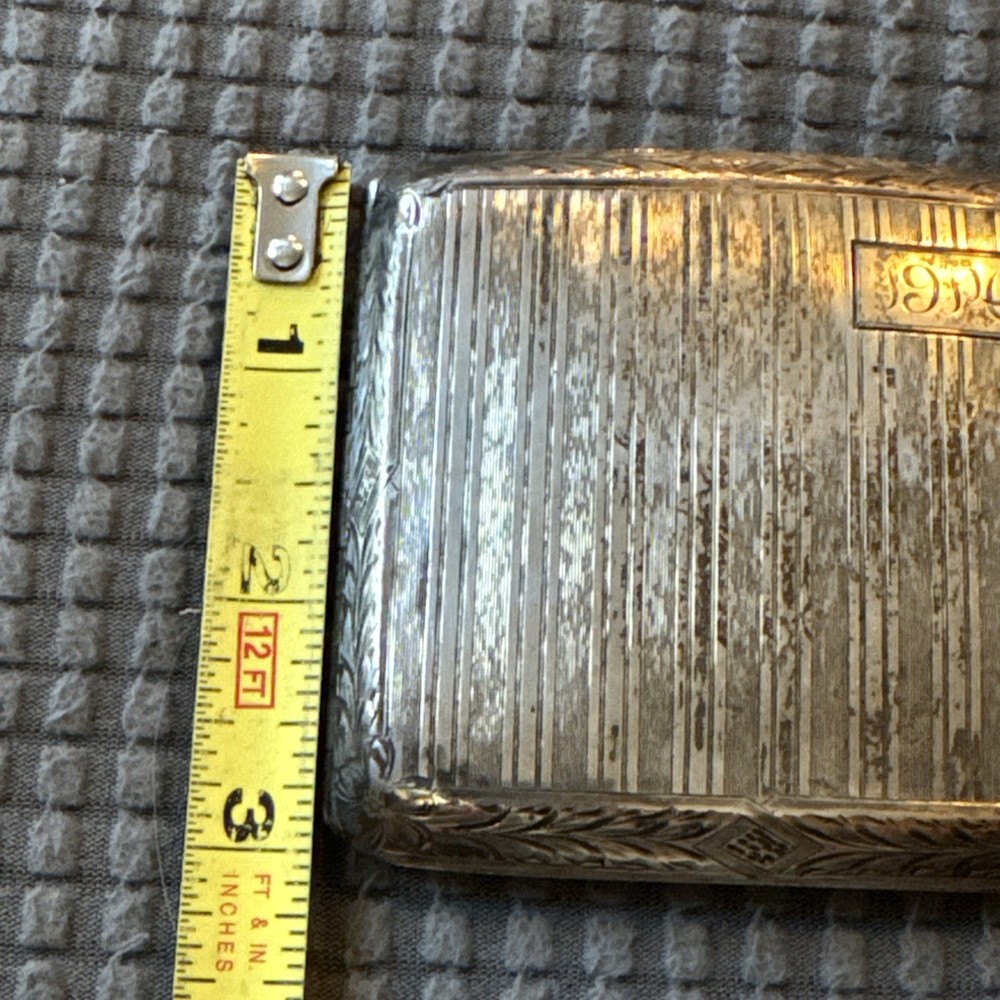 Antique Sterling Silver Cigarette Case-“1914” Front Monogram On Back-Watrous Mfg