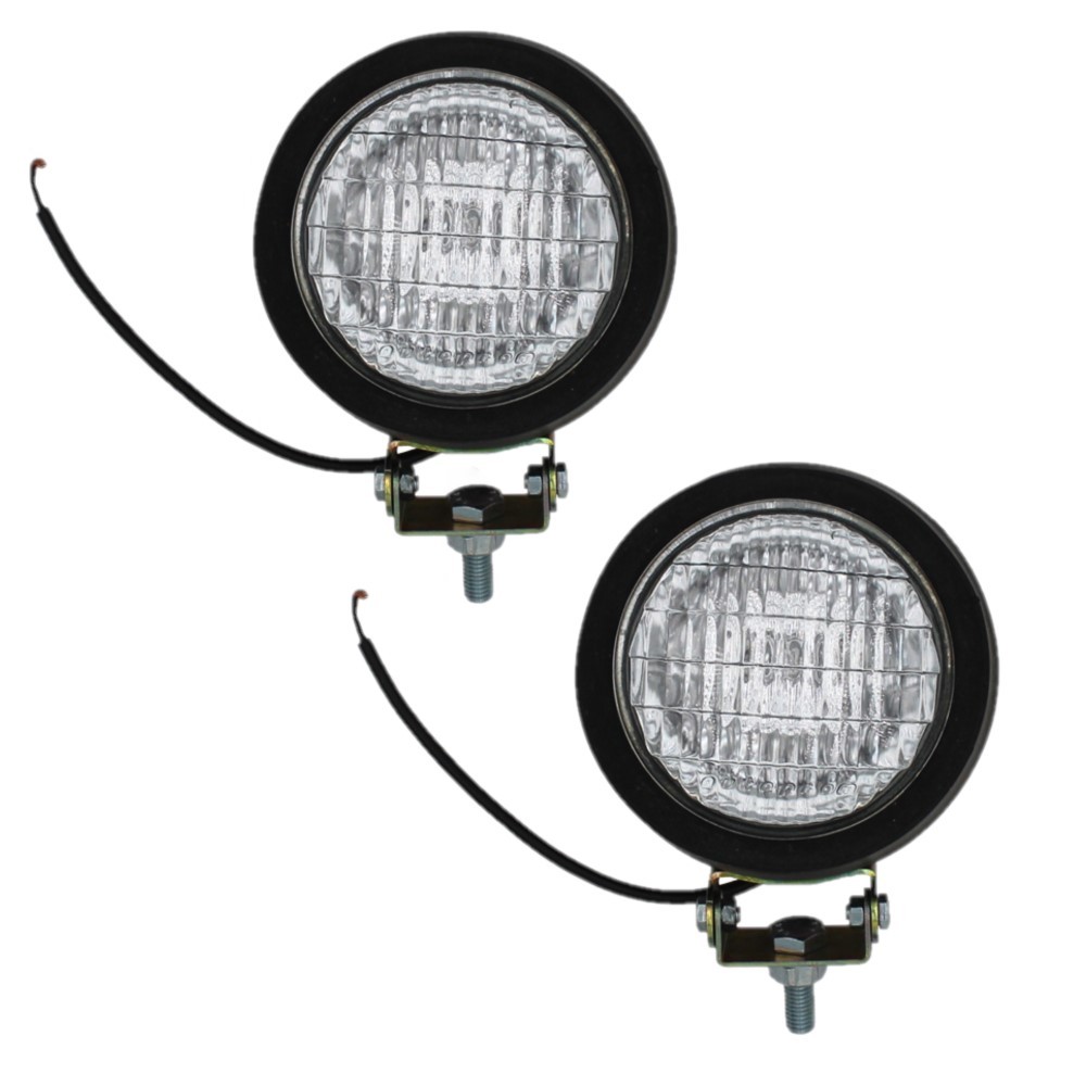 2 Pack 12 Volt 5" Round Halogen Work Lights for Tractors Sealed 55 Watt Bulb