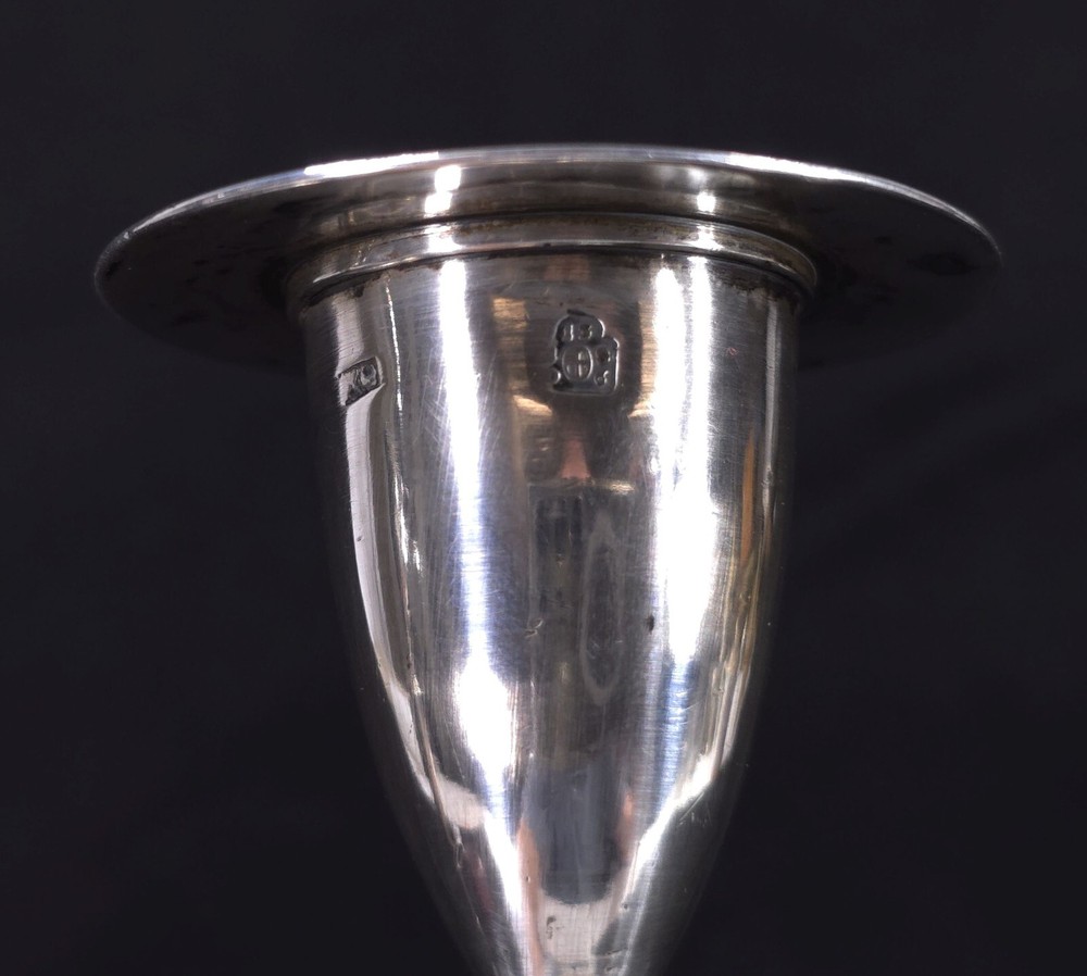 Antique Pair 1806 Austrian Silver Candlesticks 13th loth. .812