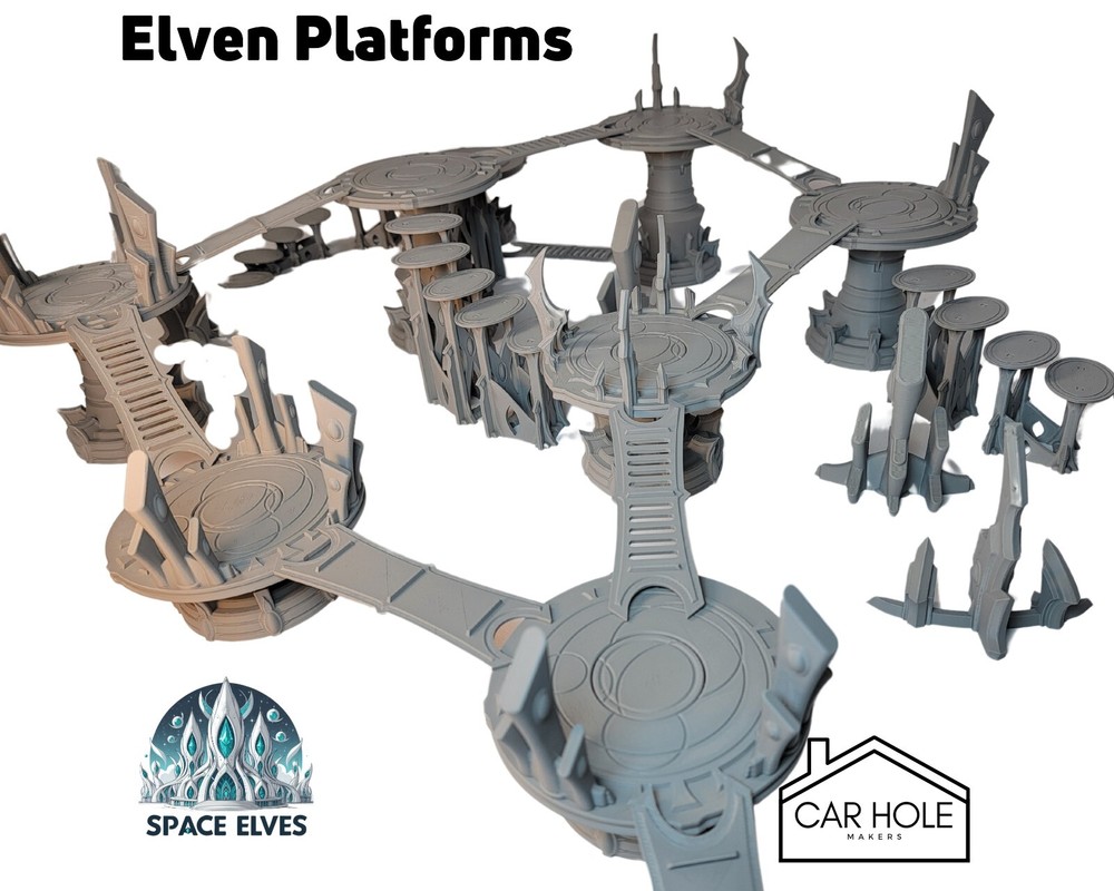 Elven Sky Bridge Platform Set 28mm Tabletop Wargame Terrain