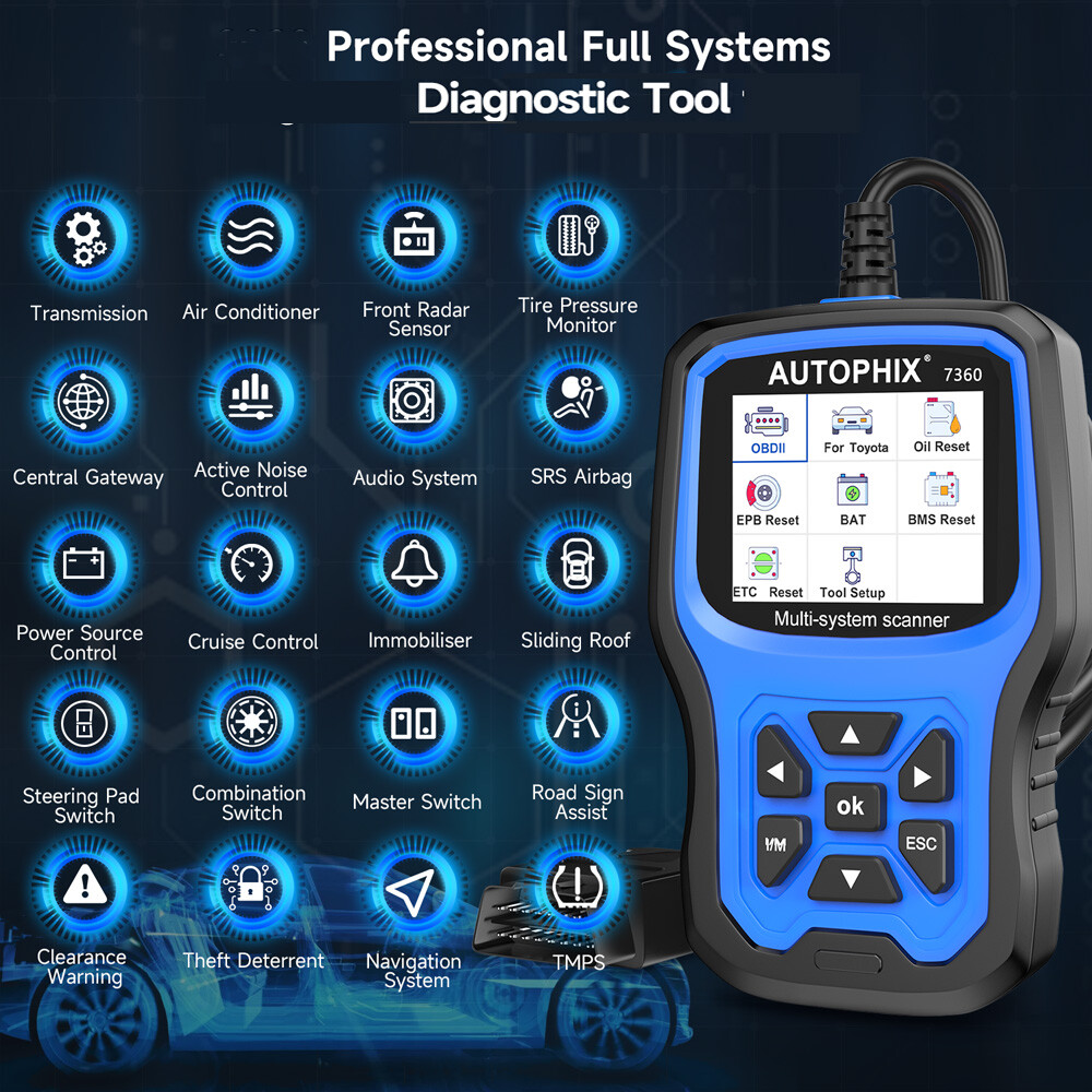 AUTOPHIX 7360 OBD2 Scanner Code Reader Car ABS SRS TPMS Full System Scan Tool