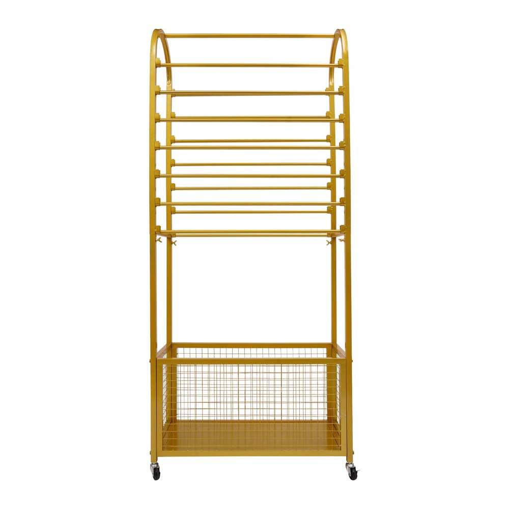 Multifunctional Flower Wrapping Paper Storage Stand Display Rack with Wheels