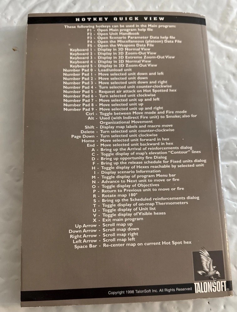 TalonSoft's WEST FRONT, Player's Guide Handbook 1998