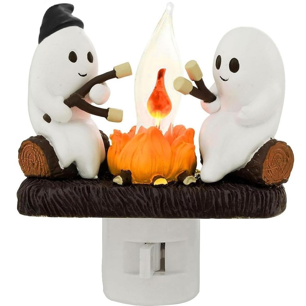 Ghosts Roasting Campfire Flicker Flame Night Light, Ghost Roasting Marshmallows