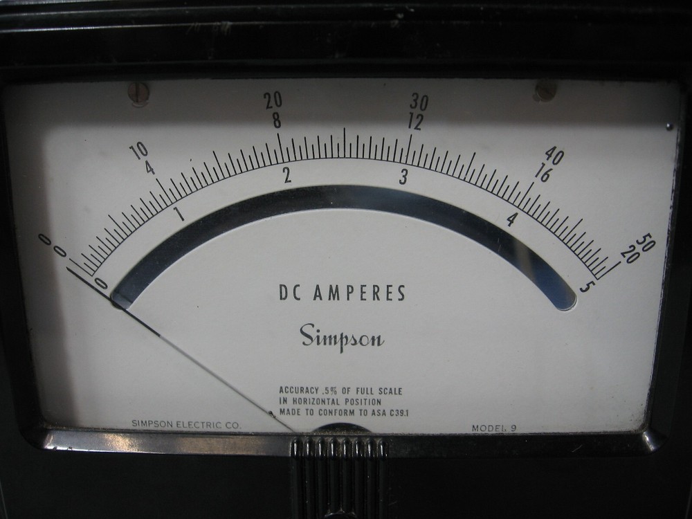 Simpson Model 9 50 amp DC ammeter