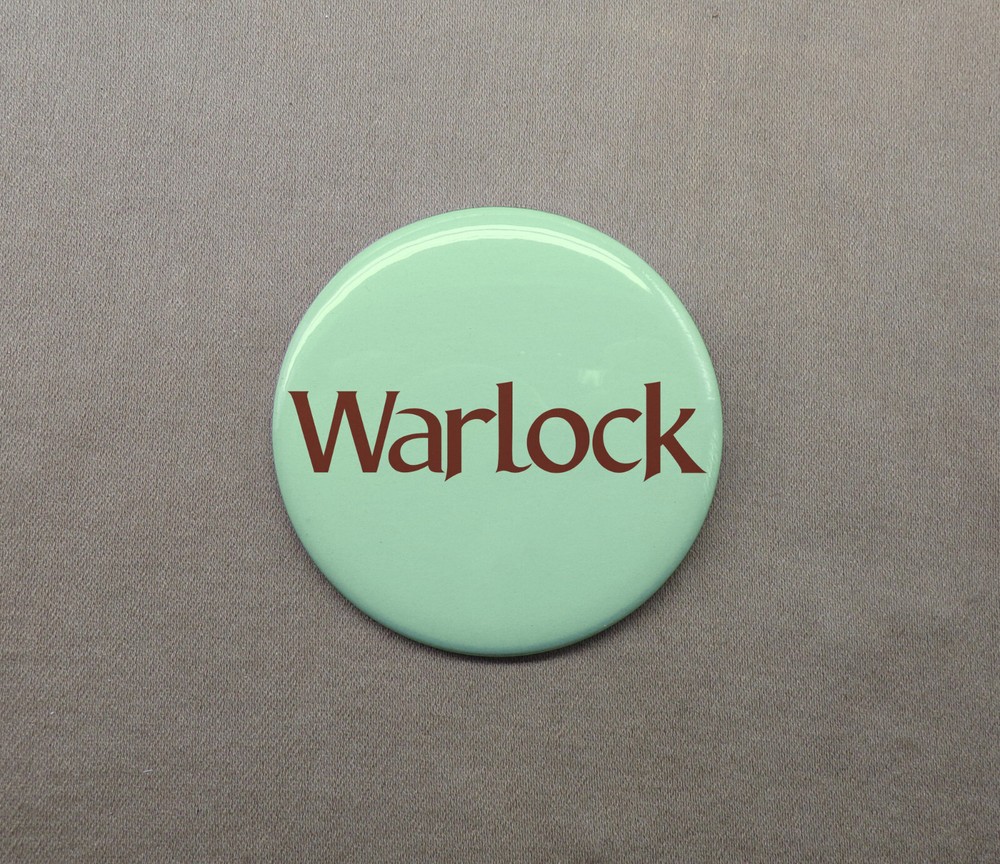 Warlock 1.25” Button Dark Wizard Magician Magic Man Pinback
