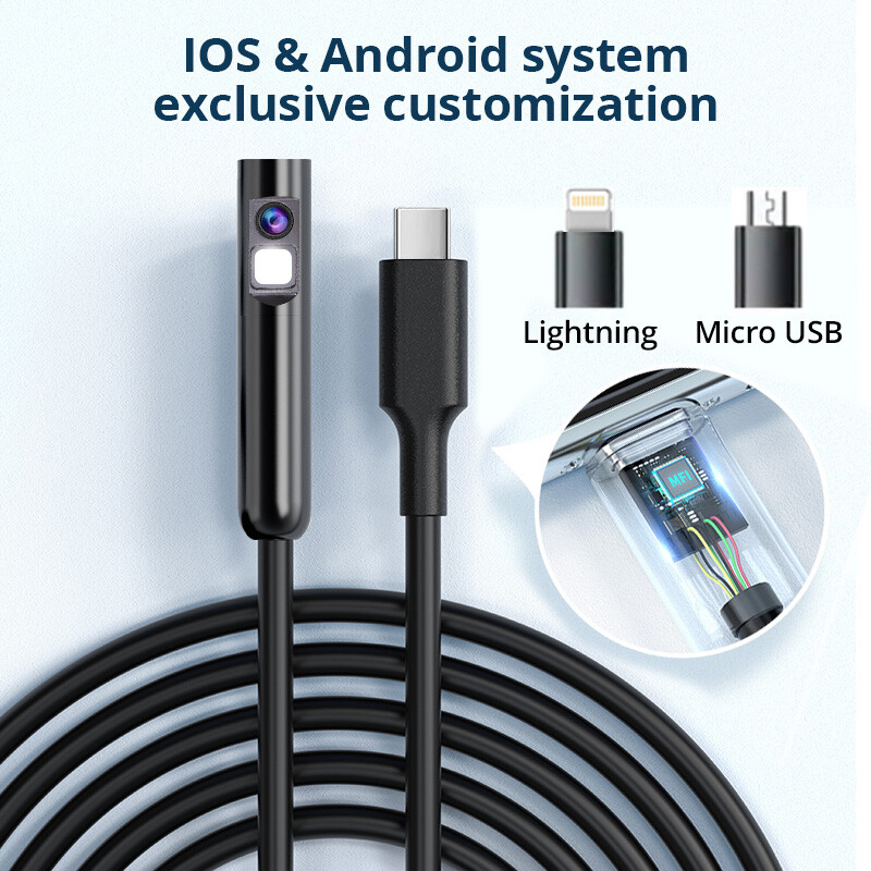 5M 8LED WiFi Borescope Endoscope Snake Inspection Camera for iPhone Android iOS