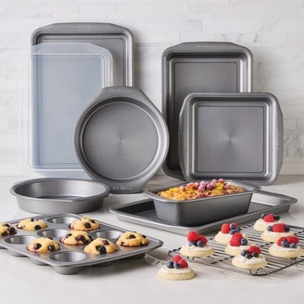 Bakeware Set Bake Pan Baking Cookware Tools Accessories Non Stick Steel 10 Piece