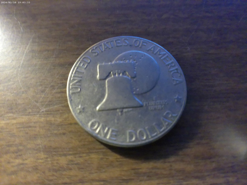 1976-D Eisenhower Dollar Weak Strike & Filled in Mint Mark