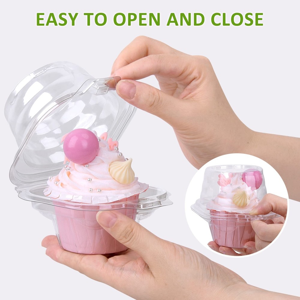 Cupcake Boxes Individual Cupcake Containers, 50 Packs Regular Cupcake Holder