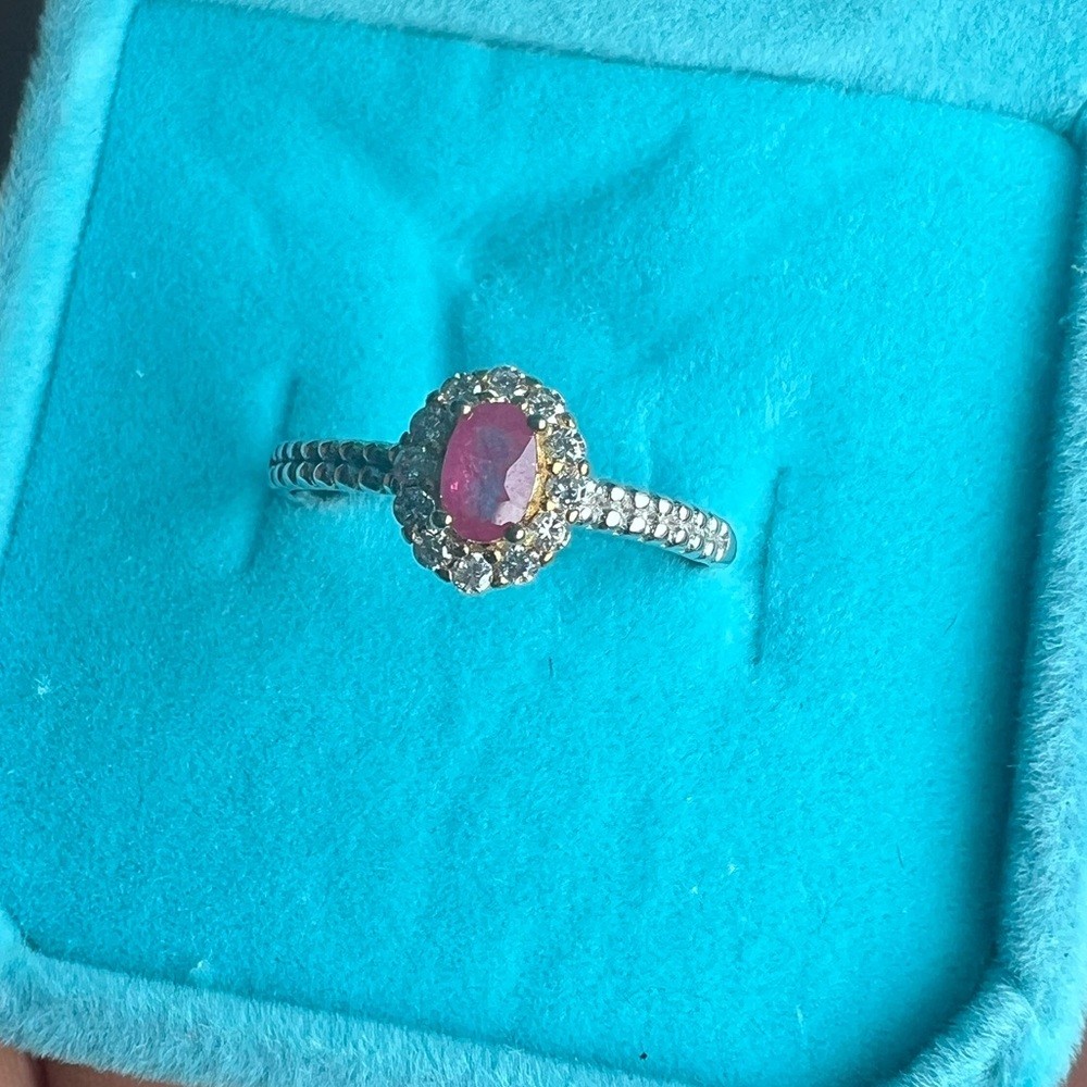 S925 adjustable ruby ring