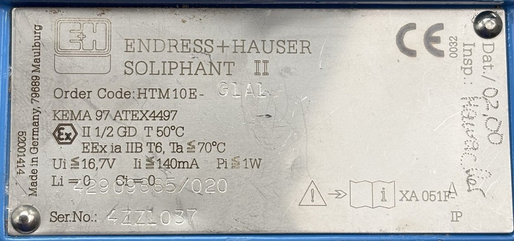 Endress + Hauser Soliphant II HTM10E-KEMA97 /ATEX4497