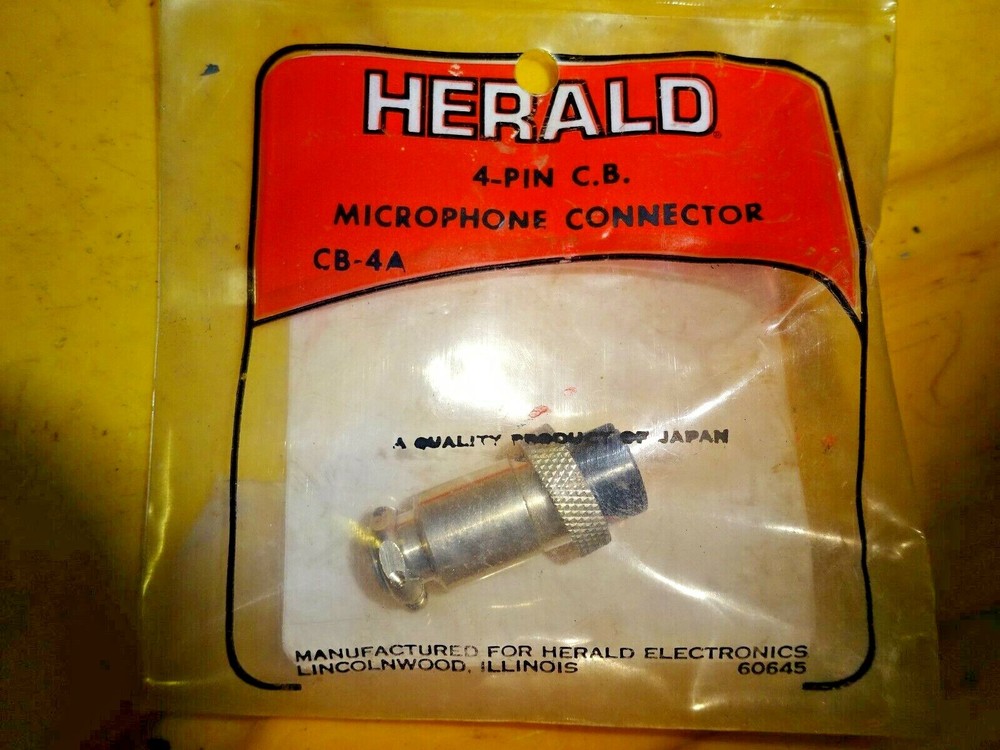 Vintage HERALD ELECTRONICS CB-4A 4 PIN CB MICROPHONE CONNECTOR