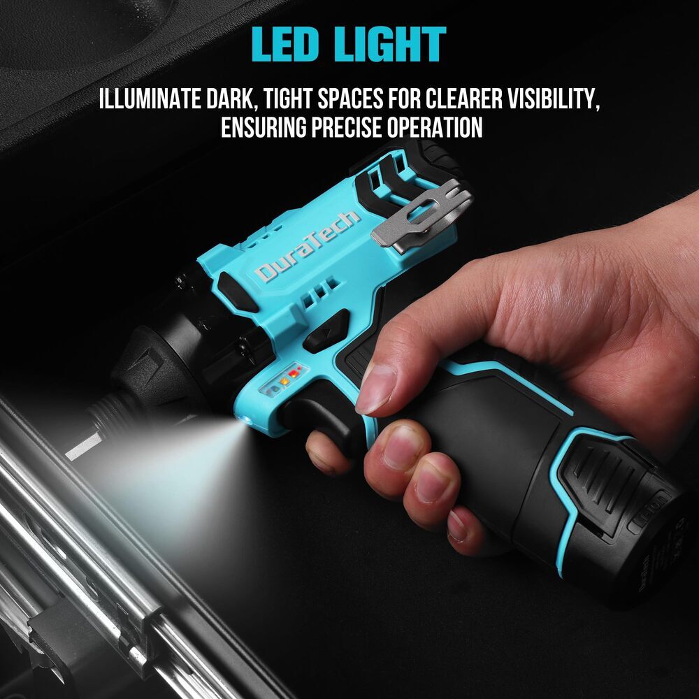 DURATECH 12V Cordless Impact Driver High Torque & Adjustable Speed Great Gift