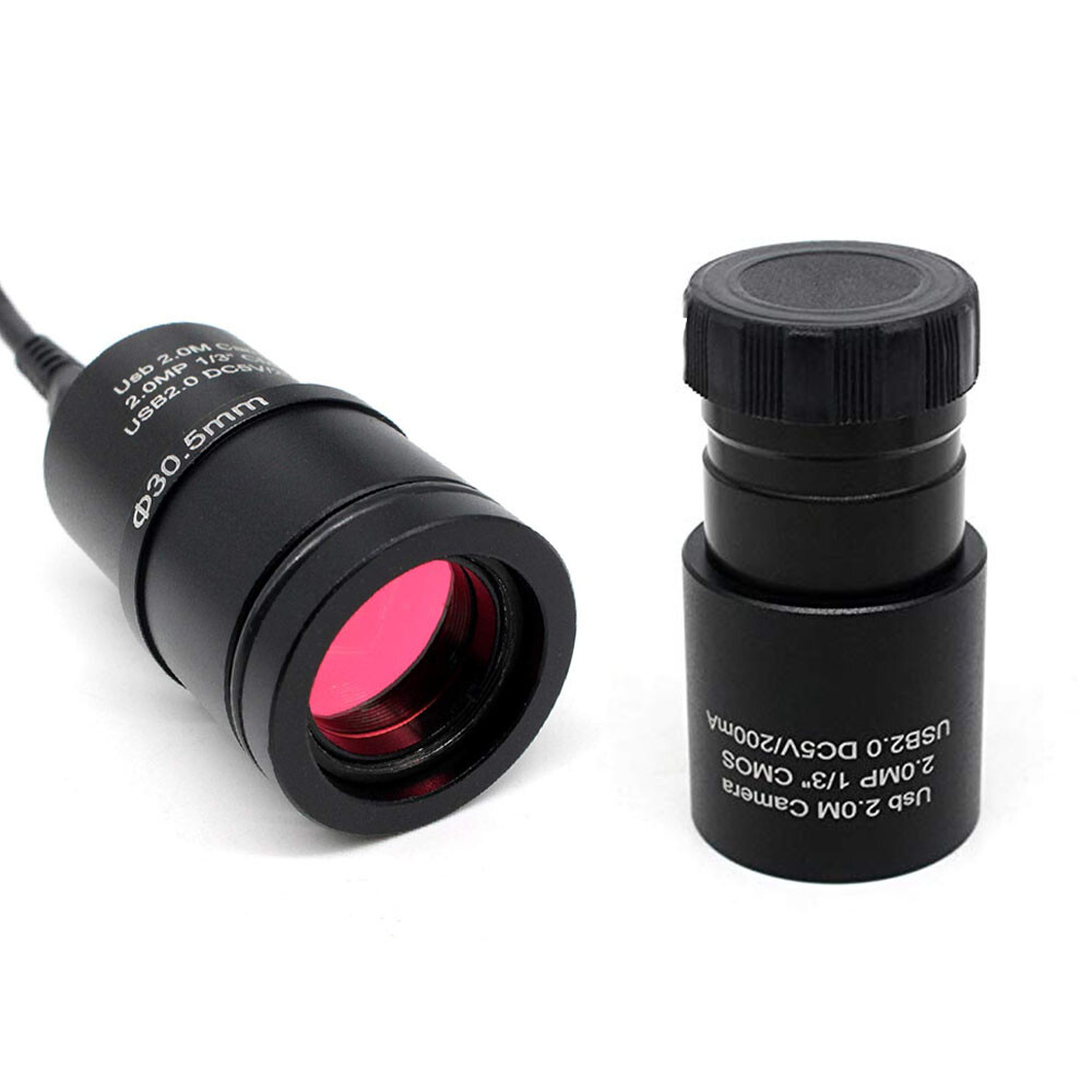2.0MP Microscope Camera USB Electronic Eyepiece w/ 30MM 30.5MM Adapter Rings