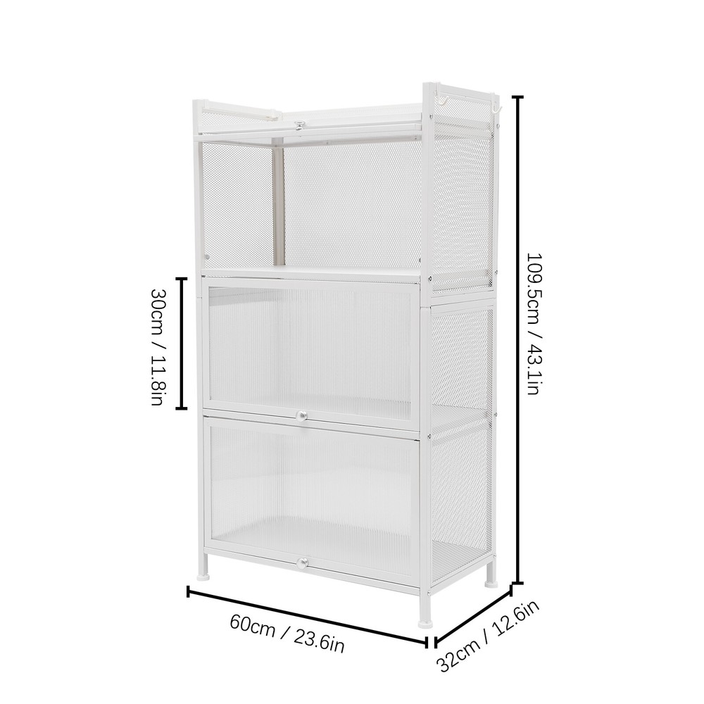 Kitchen Storage Sideboard, Buffet Cabinet with Barn Doors, White
