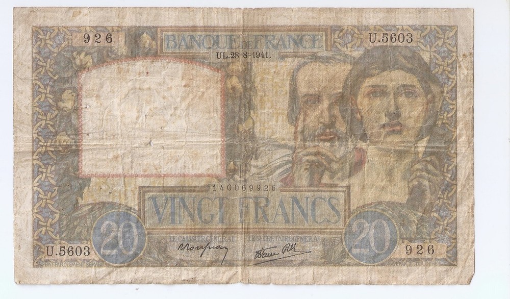 France 20 francs 28.8.1941