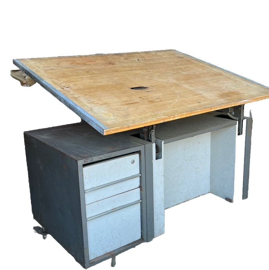 drafting table with Foot Pedals And Assorted Vinyl Rolls