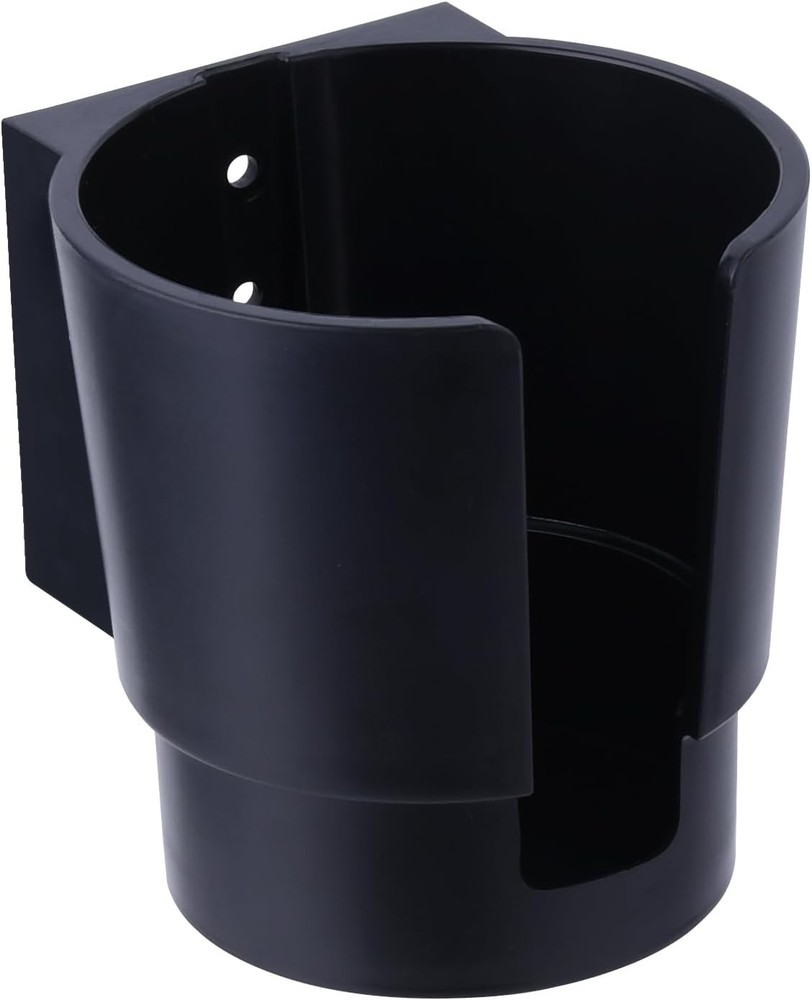 Universal Large Cup Holder Wall Mount, Heavy Duty Plastic Drink Black