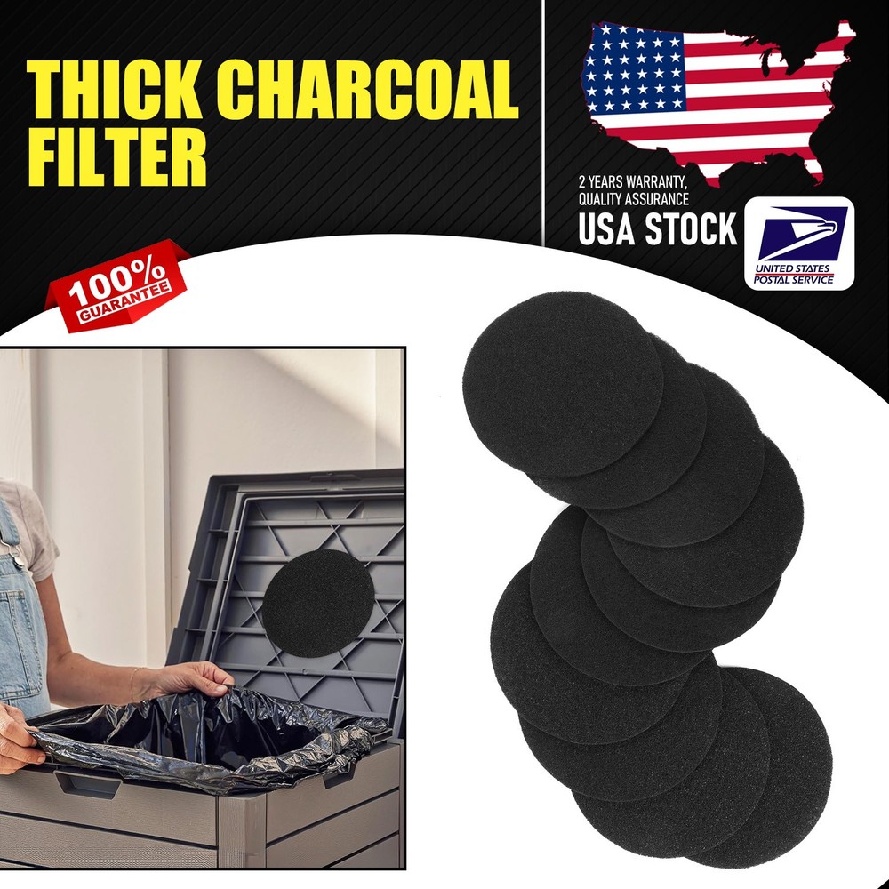 10 PCS 6.7" Compost Bin Filters Activated Carbon Filters Replacement for Kitchen