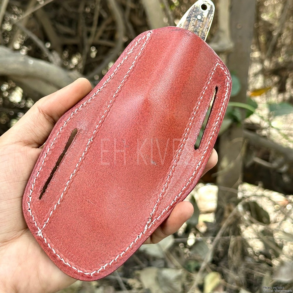 Custom Engraved Pure Leather Belt Loop Sheath for Fixed Blade & Skinner