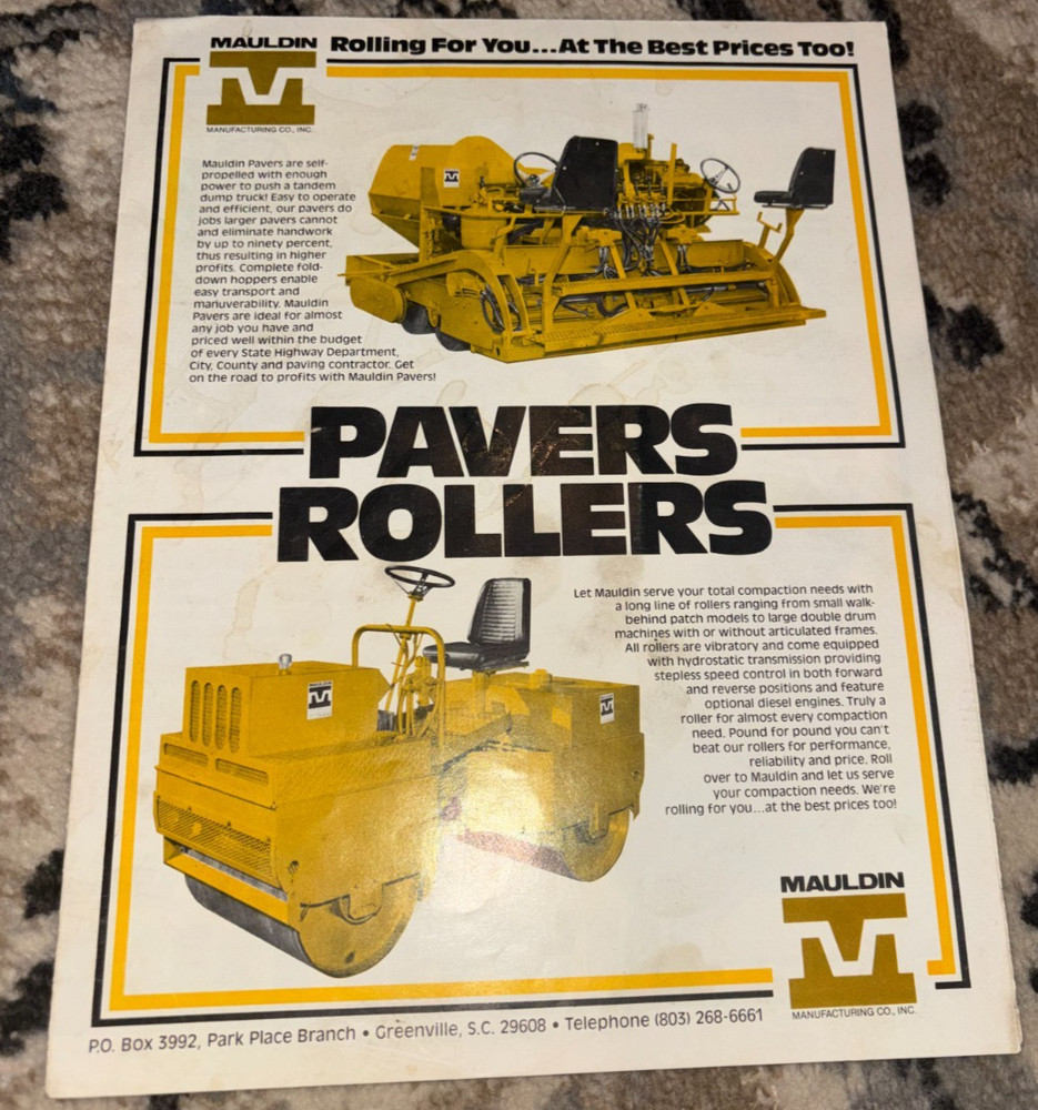 Mauldin Pavers & Rollers Brochure AMIL25