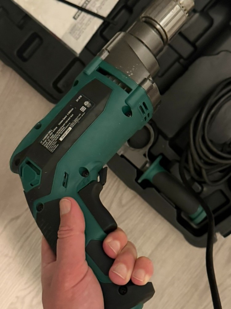 Masterforce 10-Amp Corded 1/2" Hammer Drill with Case & Handle + Manual & Chuck