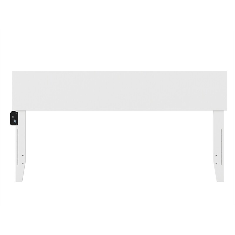 AFI Orlando King Solid Wood Panel Headboard with Device Charger in White