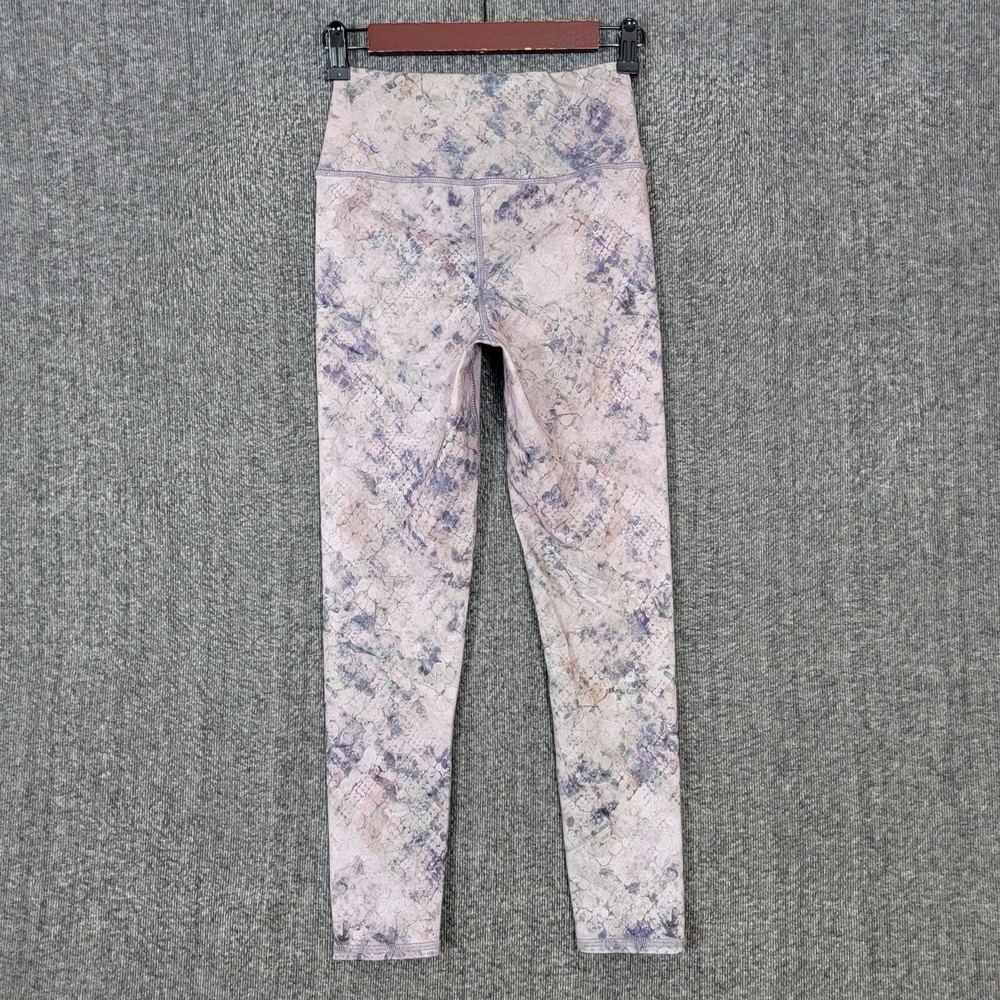 Evolution & Creation Leggings Womens Small Purple & Gray Sofia Grunge Flair 7/8
