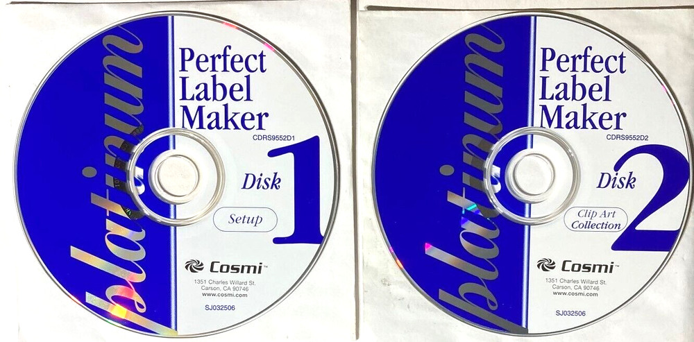 Cosmi Platinum Perfect Label Maker 2-Disks