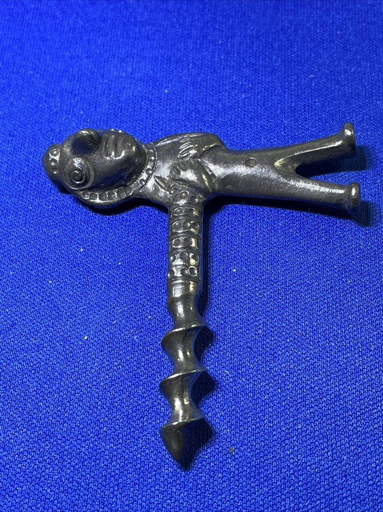 Pewter Aztec Mayan Figure Wine Corkscrew