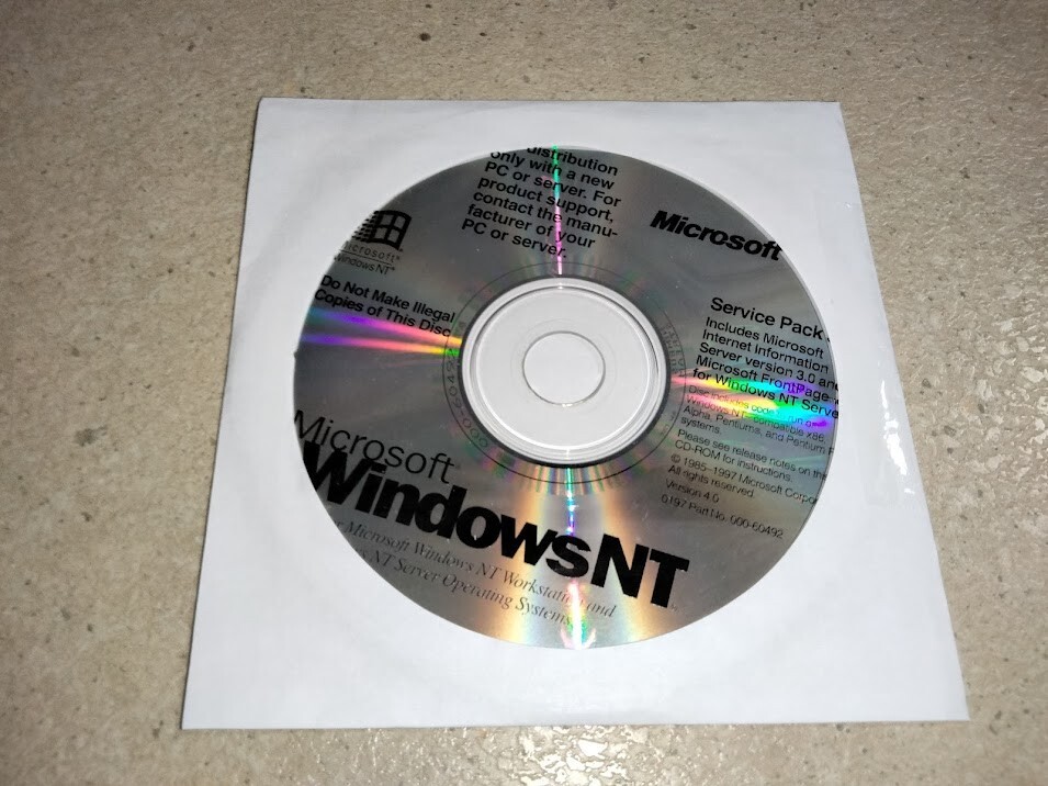 Microsoft Windows NT Workstation & Server Service Pack 3 SP3 CD