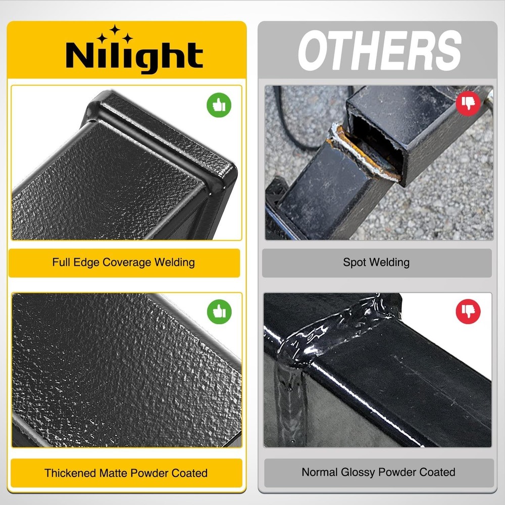 Nilight Trailer Hitch Extension Riser for 2 Inch Receiver with 10 Inch Rise Drop