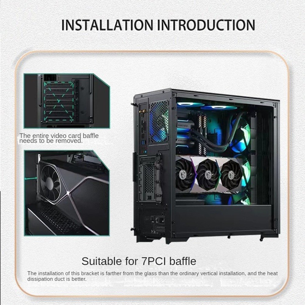 Universal Vertical GPU Holder Riser ATX Matx Case VGA Card Steering3012