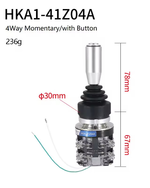 2 - 30mm Industrial Master Monolever Joystick Switch 4Way Momentary with Button