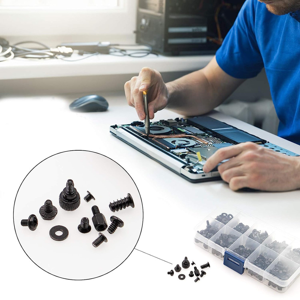 400Pcs Computer Screws Standoffs Kit SSD Screw for Universal Motherboard PC Case