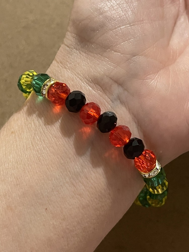 Pulsera Brillante Combinada Ilde De Orula Y Elegua. Santería