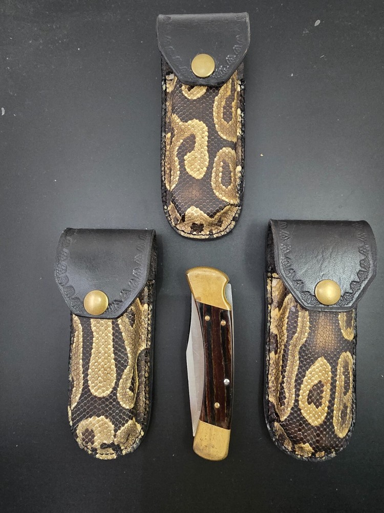 Buck 110 Leather knife sheath Ball Python, case 6265 New Handmade Sheath