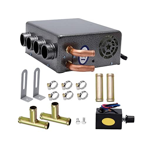 12V Car Auxiliary Heater, 4 Ports Universal Underdash Compact Auxiliary