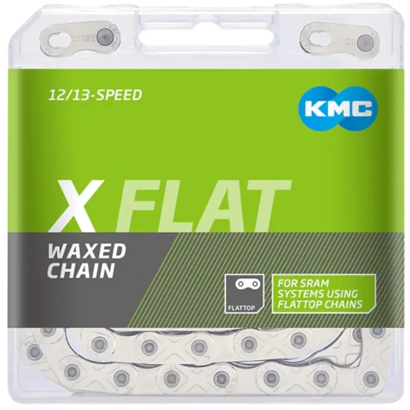 KMC Pre-Waxed XFLAT Flattop Chain. Silver