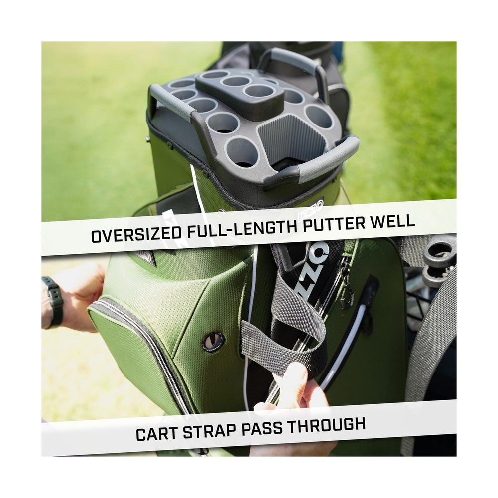 Izzo Ultimate Organizer Golf Cart Bag Olive/White