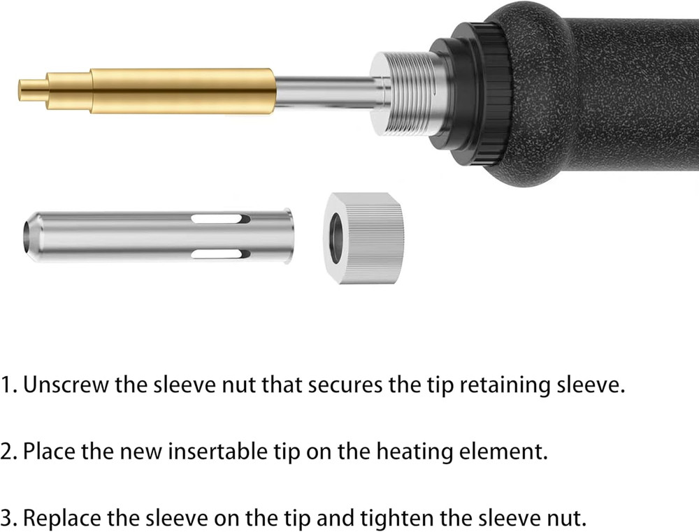 6 Pack Heat Set Insert Tool, Soldering Iron Tips for Thread Inserts M2 / M2.5 /
