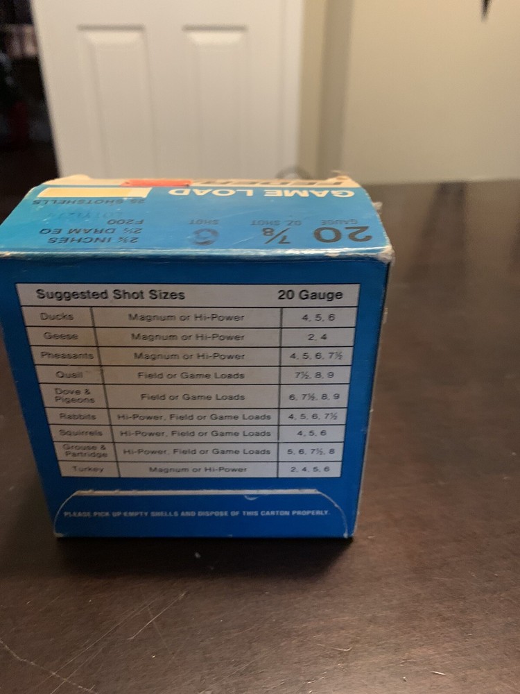 Federal 20 Gauge, Game Load -Empty Box