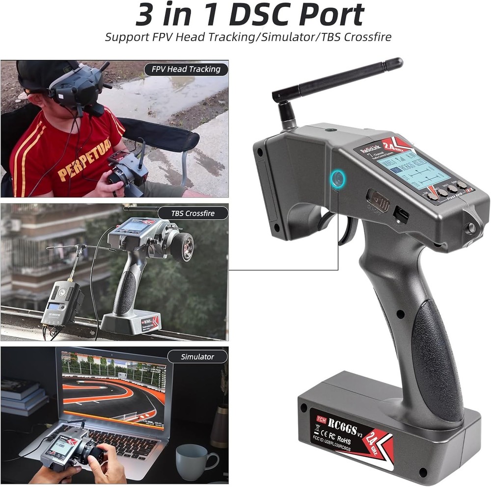 7 Channels RC Transmitter and Receiver for Enhanced Control and Performance