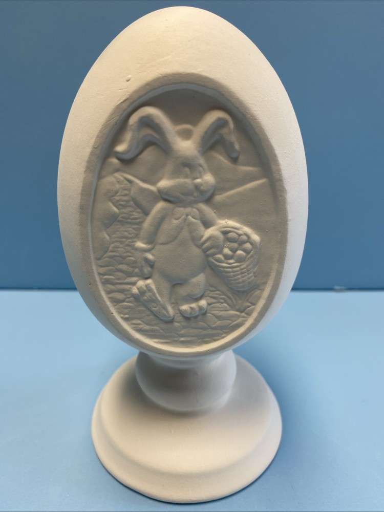 Ceramic Bisque Easter Egg Pedestal Ready to Paint For Easter