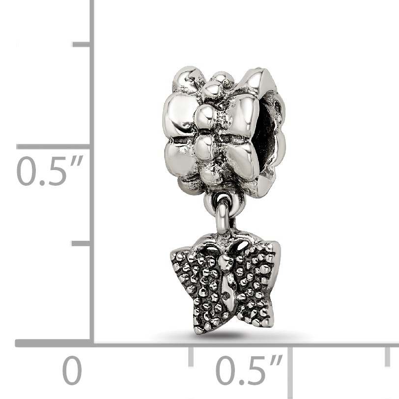 Silver Reflections Butterfly Dangle Bead QRS513