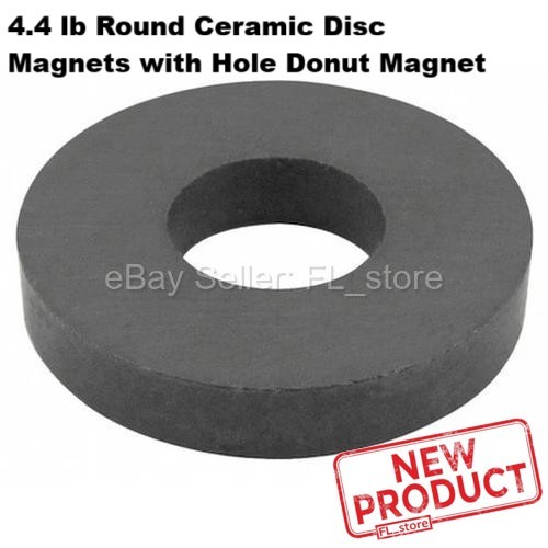 Round Ceramic Disc Magnets with Hole Donut Magnet - 4.4 lb. Pull NEW