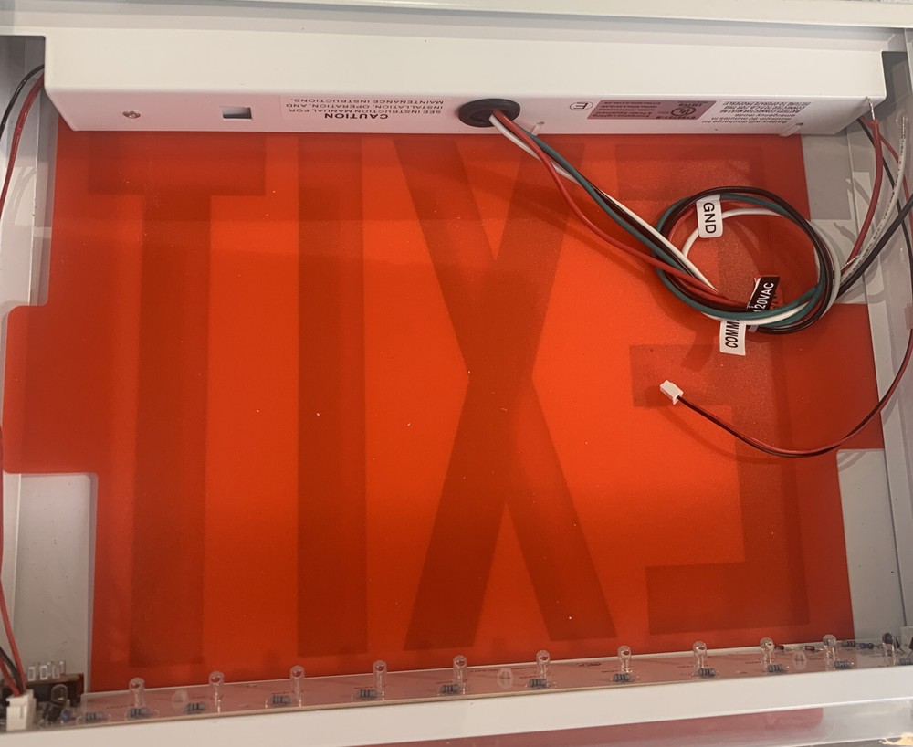Exit Sign Universal Single/Double Face Red Letters White Housing Battery Backup